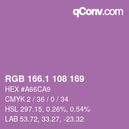 カラーコード: RGB 166.1 108 169 | qconv.com