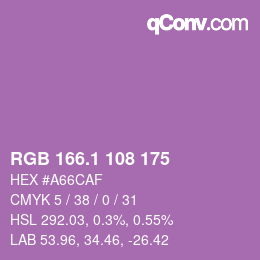 カラーコード: RGB 166.1 108 175 | qconv.com