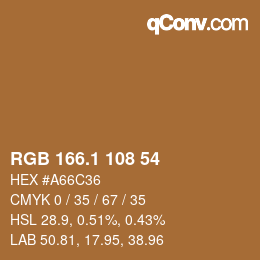 Color code: RGB 166.1 108 54 | qconv.com