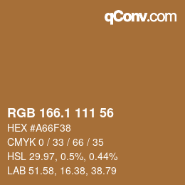 カラーコード: RGB 166.1 111 56 | qconv.com