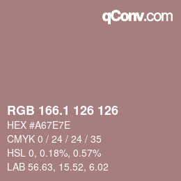 カラーコード: RGB 166.1 126 126 | qconv.com