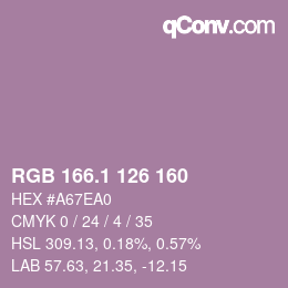 カラーコード: RGB 166.1 126 160 | qconv.com