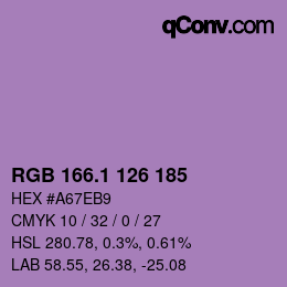 カラーコード: RGB 166.1 126 185 | qconv.com