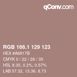 カラーコード: RGB 166.1 129 123 | qconv.com