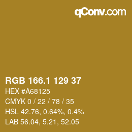 カラーコード: RGB 166.1 129 37 | qconv.com