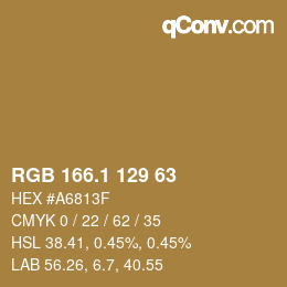 カラーコード: RGB 166.1 129 63 | qconv.com