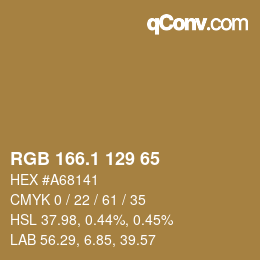 カラーコード: RGB 166.1 129 65 | qconv.com