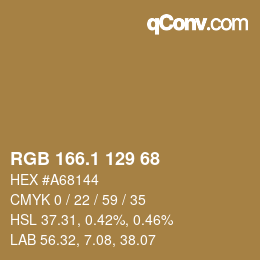 カラーコード: RGB 166.1 129 68 | qconv.com