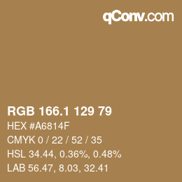 カラーコード: RGB 166.1 129 79 | qconv.com