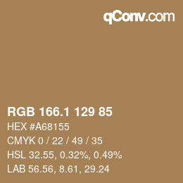カラーコード: RGB 166.1 129 85 | qconv.com