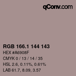 カラーコード: RGB 166.1 144 143 | qconv.com
