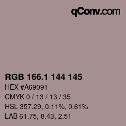カラーコード: RGB 166.1 144 145 | qconv.com