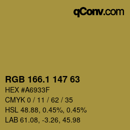 カラーコード: RGB 166.1 147 63 | qconv.com