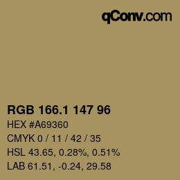 カラーコード: RGB 166.1 147 96 | qconv.com