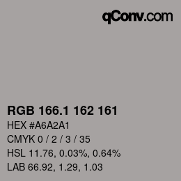 Code couleur: RGB 166.1 162 161 | qconv.com