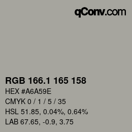 カラーコード: RGB 166.1 165 158 | qconv.com