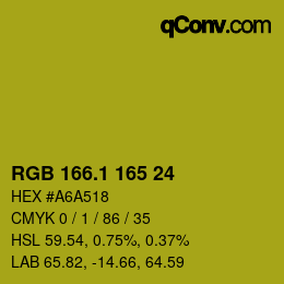 カラーコード: RGB 166.1 165 24 | qconv.com