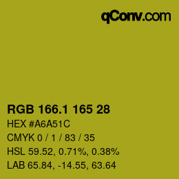 カラーコード: RGB 166.1 165 28 | qconv.com