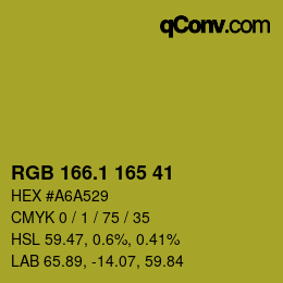 カラーコード: RGB 166.1 165 41 | qconv.com