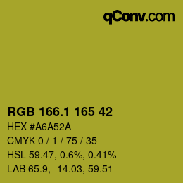 カラーコード: RGB 166.1 165 42 | qconv.com