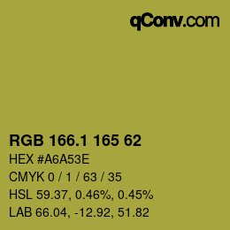 カラーコード: RGB 166.1 165 62 | qconv.com