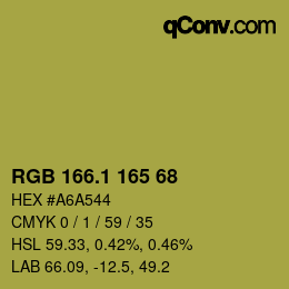 カラーコード: RGB 166.1 165 68 | qconv.com
