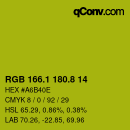 カラーコード: RGB 166.1 180.8 14 | qconv.com
