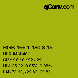カラーコード: RGB 166.1 180.8 15 | qconv.com