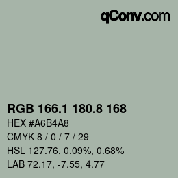 Color code: RGB 166.1 180.8 168 | qconv.com
