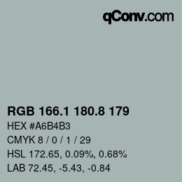 Farbcode: RGB 166.1 180.8 179 | qconv.com