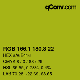 カラーコード: RGB 166.1 180.8 22 | qconv.com