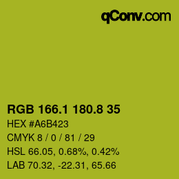 カラーコード: RGB 166.1 180.8 35 | qconv.com