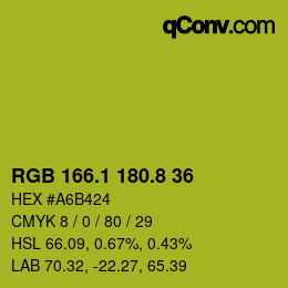 カラーコード: RGB 166.1 180.8 36 | qconv.com