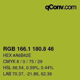 カラーコード: RGB 166.1 180.8 46 | qconv.com