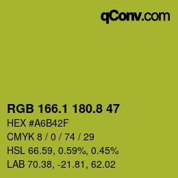 カラーコード: RGB 166.1 180.8 47 | qconv.com