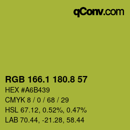 カラーコード: RGB 166.1 180.8 57 | qconv.com