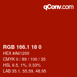 カラーコード: RGB 166.1 18 0 | qconv.com