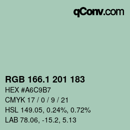 カラーコード: RGB 166.1 201 183 | qconv.com