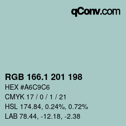 Color code: RGB 166.1 201 198 | qconv.com