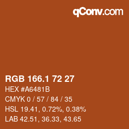 カラーコード: RGB 166.1 72 27 | qconv.com