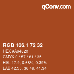 カラーコード: RGB 166.1 72 32 | qconv.com