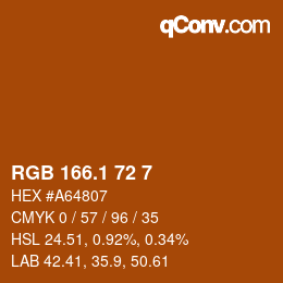 カラーコード: RGB 166.1 72 7 | qconv.com