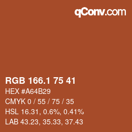 カラーコード: RGB 166.1 75 41 | qconv.com