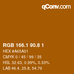 カラーコード: RGB 166.1 90.8 1 | qconv.com