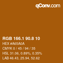 カラーコード: RGB 166.1 90.8 10 | qconv.com