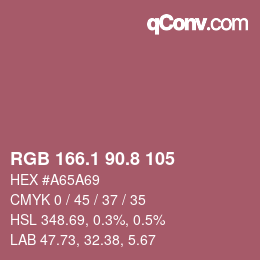Color code: RGB 166.1 90.8 105 | qconv.com