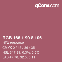 カラーコード: RGB 166.1 90.8 106 | qconv.com