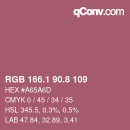 カラーコード: RGB 166.1 90.8 109 | qconv.com