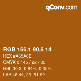 Farbcode: RGB 166.1 90.8 14 | qconv.com