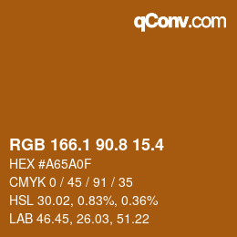 カラーコード: RGB 166.1 90.8 15.4 | qconv.com
